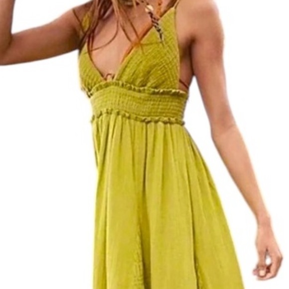 NWT FREE PEOPLE Endless Summer Heat Haze Smock Lined Maxi Dress Size Medium - Picture 5 of 6